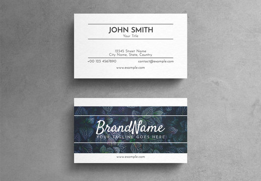 Simple White Business Card Layout with Photograph Element