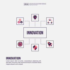 Innovation concept for presentation, promotion, social media marketing, and more. Minimalist Innovation infographic with flat icon