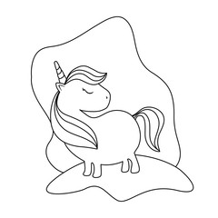 cute unicorn animal isolated icon