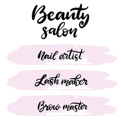 Beauty salon lettering vector illustration