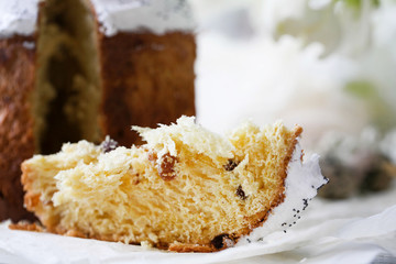Easter bread with raisins. Ukrainian traditional dish.