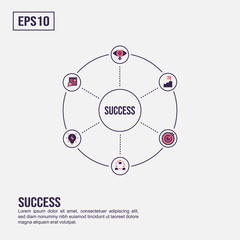 Success concept for presentation, promotion, social media marketing, and more. Minimalist Success infographic with flat icon