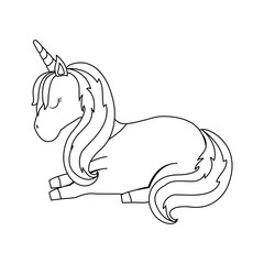 cute unicorn animal isolated icon