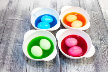 Painting eggs for Easter. Dyes for eggs for Easter