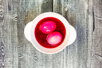 Painting eggs for Easter. Dyes for eggs for Easter