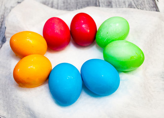 Painting eggs for Easter. Dyes for eggs for Easter