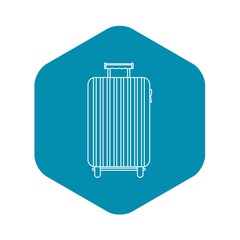 Suitcase on wheels icon. Outline illustration of suitcase on wheels vector icon for web