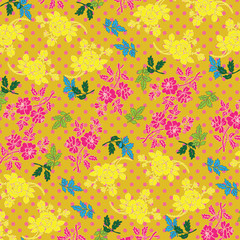 Fashionable pattern in small flowers. Floral background for textiles.