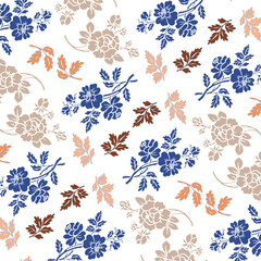 Fashionable pattern in small flowers. Floral background for textiles.