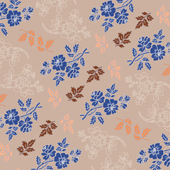 Fashionable pattern in small flowers. Floral background for textiles.