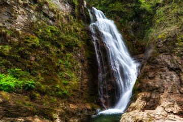 Fototapeta na wymiar Mountain waterfall near the town of Teteven, Balkan Mountains, Bulgaria