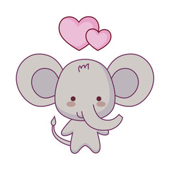 cute elephant animal with hearts love