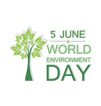 World environment day concept. Design for banner, greeting card, poster with tree.