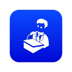 Election candidate icon blue vector isolated on white background