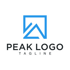 Square Letter M Peak Logo Stock