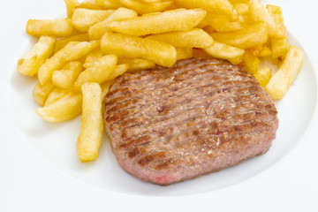 steak haché et frites