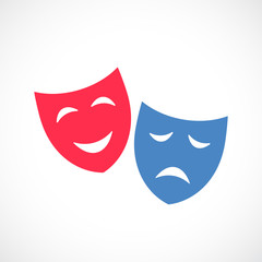 Comic and tragic vector masks icon