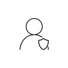 man, shield, insurance, icon, vector illustration eps10