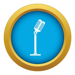 Microphone icon blue vector isolated on white background for any design