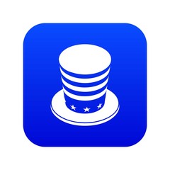 American conic hat icon blue vector isolated on white background