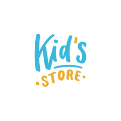 Kid's store logo. Modern typography sign for baby shop.
