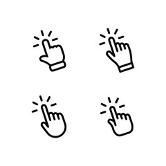 Fototapeta premium Hand clicking icon set. Finger click pointer.
