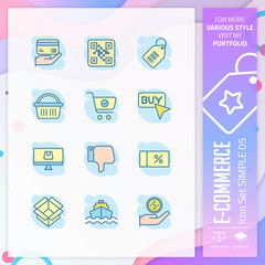 Business icon set design vector with simple concept. E-commerce icon for website element, app, UI, info graphic, print template and presentation.