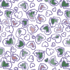 Animal print, leopard texture background over heart