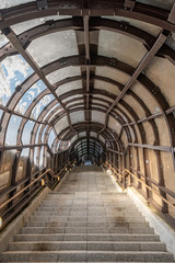 Fototapeta na wymiar Long stair tunnel with no end
