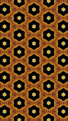 Ornate geometric pattern and abstract multicolored background