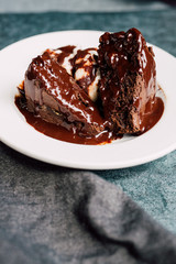 Chocolate Brownie with Vanilla Ice Cream and Hot Fudge