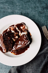 Chocolate Brownie with Vanilla Ice Cream and Hot Fudge