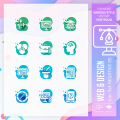 Graphic Design icon set vector with negative on colorful concept. Web & Design icon for website element, app, UI, infographic, print template and presentation.
