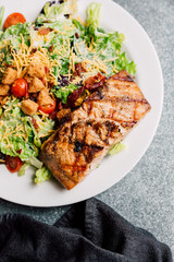 Salad with Grilled Salmon