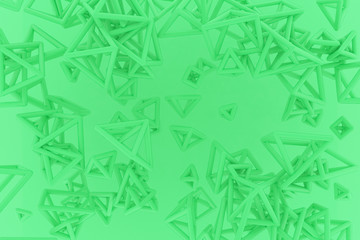 Bunch of triangle or square, flying, inter-locked, for design texture & background. 3D rendering.