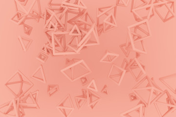 Bunch of triangle or square, flying, inter-locked, for design texture & background. 3D rendering.