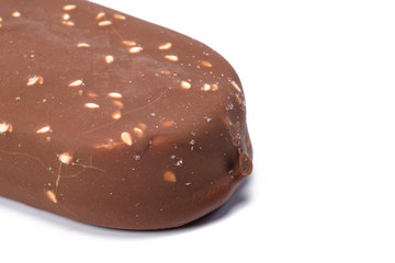 Ice cream on a white background close up.