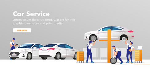 Car service and repair. Vector illustration.