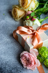 Floral card on concrete background