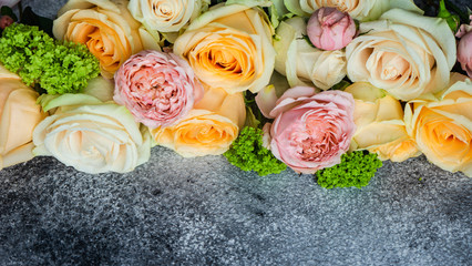 Floral card on concrete background