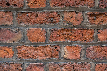 Obraz premium Dirt brick wall. Facture of old bricks from the wall