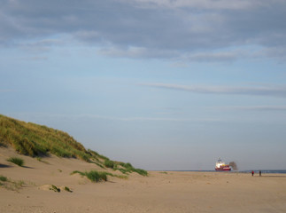 North sea beach on Vlieland, a Dutch Wadden Island in the Wadden Sea.