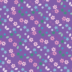 Naklejka na ściany i meble Fashionable pattern in small flowers. Floral background for textiles.