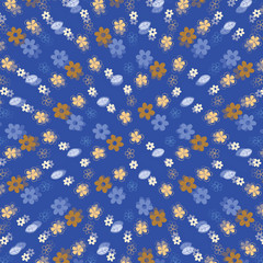 Fototapeta na wymiar Fashionable pattern in small flowers. Floral background for textiles.