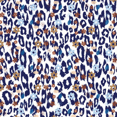 Leopard pattern, jaguar pattern, animal fur over flowers