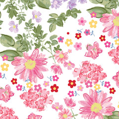 Fashionable pattern in small flowers. Floral background for textiles