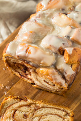 Obraz na płótnie Canvas Homemade Sweet Cinnamon Roll Bread Loaf