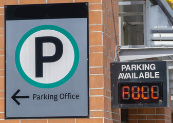 Full Parking Sign on parking structure