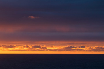 Fototapeta na wymiar Sunset over Bay of Biscay, Atlantic Ocean
