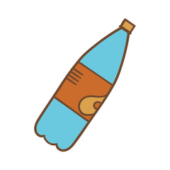 Beautiful hand-drawn colored icon of a water bottle